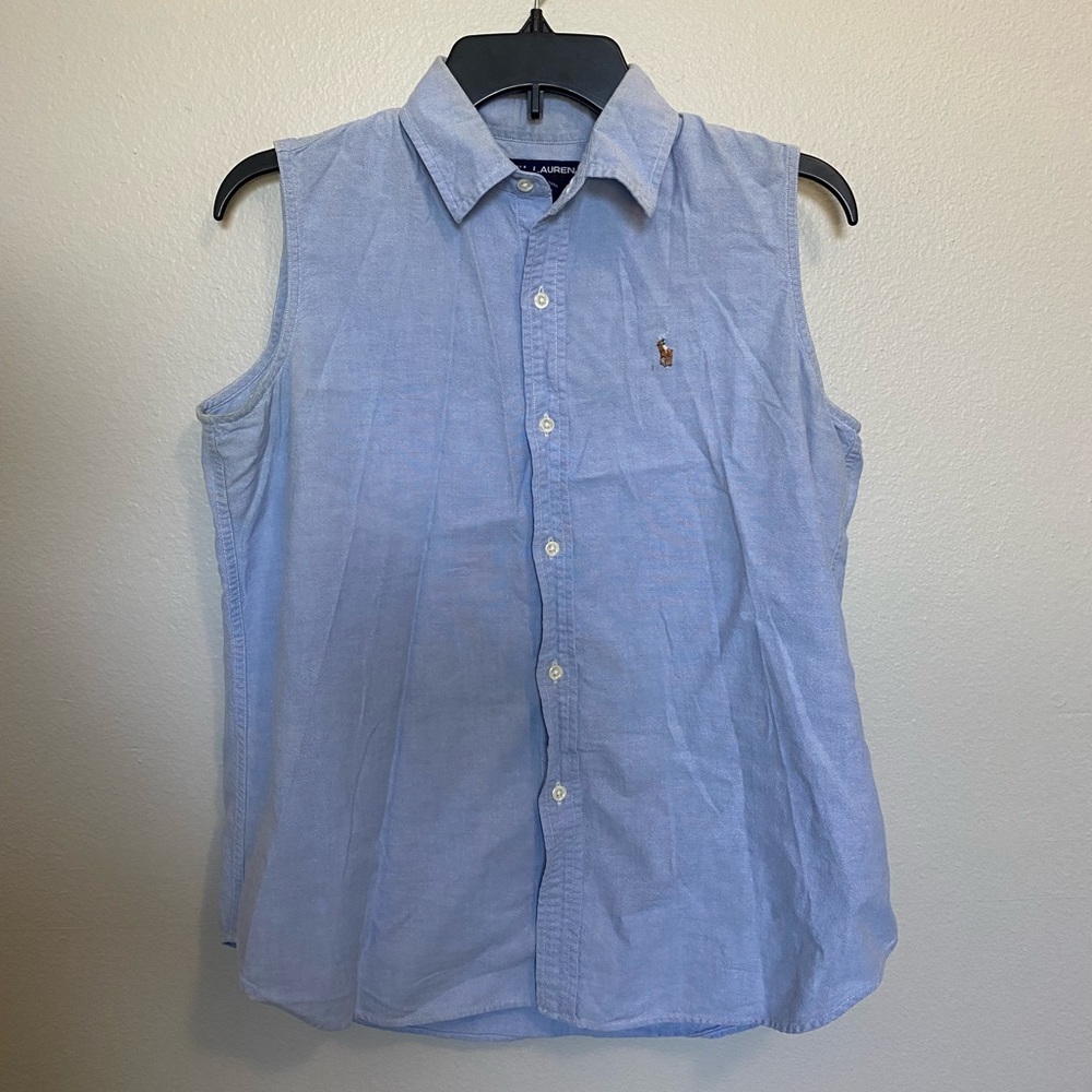Ralph Lauren denim button down tank top. Size 12
